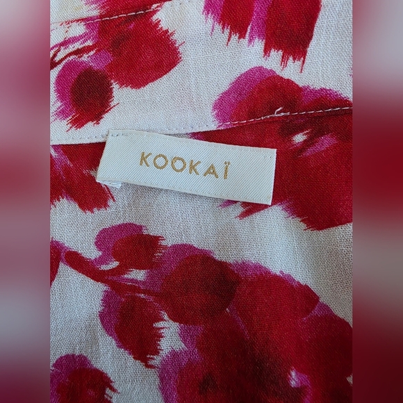 Kookai Red and White Floral Top Size Medium - Picture 3 of 6